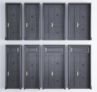 New Chinese style door spray booth door single door combination 3d model