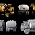 Vintage and Modern Functional Trucks in Multiple Angles Showcasing Diverse Industrial Designs