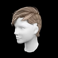 Game And Movie Character 3D Head Model With Short Blonde Brown Wavy Layered Hair