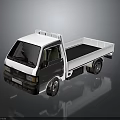 White Small Truck With Open Bed Cab And Roof Rack Design