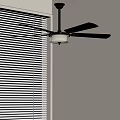 Ceiling Fan With Light Fixture In Modern Room Near Window With Blinds