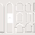White Wall Mounted Decorative Frames And Arches For Interior Design