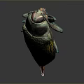 Green And Yellow Metallic Beetle With Textured Exoskeleton On Gray Background
