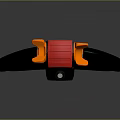 Stylish Handheld Tool With Gray Body Red Component Orange Accents And Black Handle