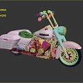 Modern motorcycle science fiction motorcycle two-wheeled motorcycle 3d model