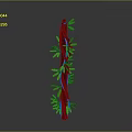 Decorative Indoor Plant With Red Trunk And Green Foliage For Home Decor