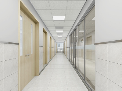 Modern aisle medical walkway 3d model