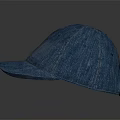 Blue Denim Baseball Cap With Stitching Details And Classic Design