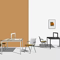 Modern Reading Tables and Chairs Office Tables and Chairs Negotiation Tables and Chairs Reading Tables Reading Chairs Nordic Simple 3d model