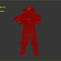 Bald Bearded Man In Fur Armor Carrying Two Axes Warrior Character