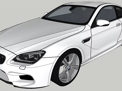 White Two Door Sports Car with Sleek Aerodynamic Body Stylish Headlights and Alloy Wheels 3d model