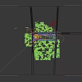 Aerial Planning Featuring Modern Office Building Glass Curtain Wall Greenery and Parking Layout