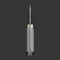 Military Weapon Including Silver Cylindrical Missile Pointed Tip And Slender Scaled Component 3d model