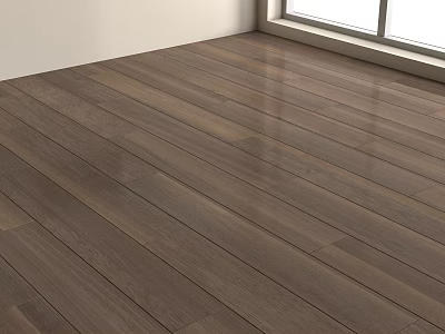 Elegant Dark Brown Wooden Flooring In Interior Room With Natural Light And Shiny Surface 3d model