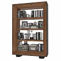 Wooden Multi tiered Shelving Unit With Books Decorative Items And Storage Boxes