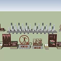 Traditional Cultural Display Installation With Stone Plaques And Illustration Panels
