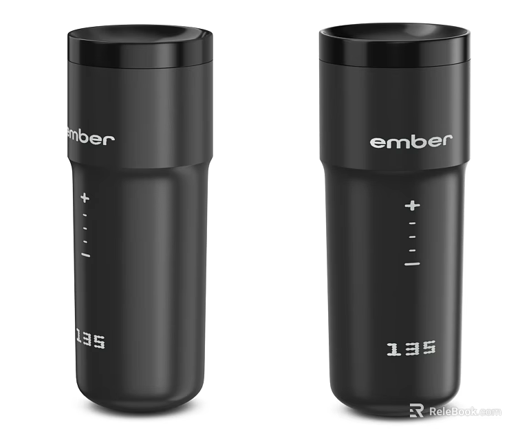 Ember Black Mug Pair Featuring 135 Degree Display and Control Buttons 3d model