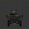 Military Wheeled Armored Vehicle with Camouflage Paint Roof Turret and Protective Armor