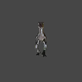 Realistic Dinosaur Game Movie Character 3D Model With Striped Skin And Standing Posture