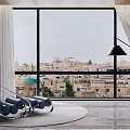 modern recliner curtain window screen 3d model