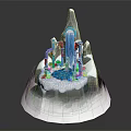 Natural Ice Landscape With Waterfall Blue Ice And White Base 3d model