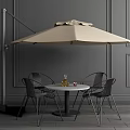 Outdoor Table with Colorful Umbrella and Modern Chairs for Patio Use