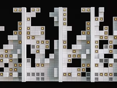 Precast brick partition screen partition wall precast brick cement hollow partition cement brick finished brick 3d model