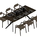 Minimalist Modern Dining Table And Chairs Set With Stylish Dining Tableware And Place Settings
