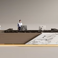 Modern Company Reception Area Bar Reception Desk 3d model