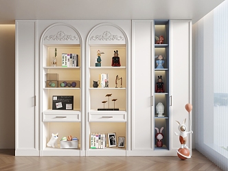 French Bookcase European Bookcase Decorative Cabinet Creative Cabinet 3d model