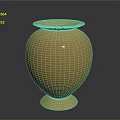 Golden Hammered Texture Vase With Elegant Base For Modern Home Decor