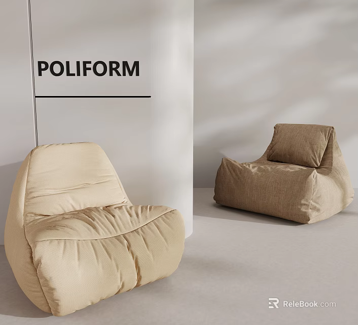 POLIFORM Single Sofa Modern Comfortable Fabric Upholstered Stylish Lounge Chair Design 3d model 
