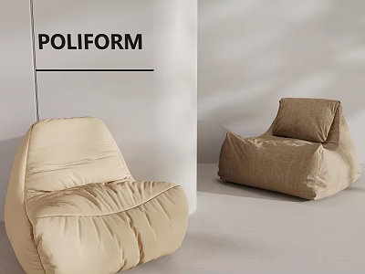 POLIFORM Single Sofa Modern Comfortable Fabric Upholstered Stylish Lounge Chair Design 3d model