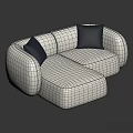 Modern Beige Curved Sofa With Soft Cushions For Living Room Furniture