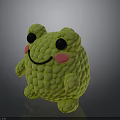 Adorable Green Plush Frog Toy With Big Black Eyes And Pink Cheeks