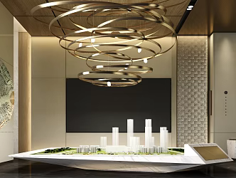 Sales office sand table area crystal lamp sand table 3d model