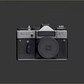 Retro Analog Film Camera Electronic Device With Classic Design And Lens Cap