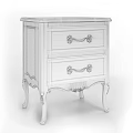 Elegant White Bedside Tables With Gold Accents Carved Legs And Drawers