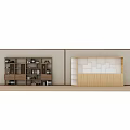 Modern Wooden Display Shelf With Multiple Compartments And Storage Cabinet Design 3d model