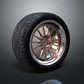 Modern Car Tire With Shiny Metallic Silver Alloy Wheel And Detailed Tread Pattern