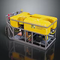Yellow Industrial Equipment Cart with Technology Labeled Tanks and Metal Frame