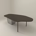 Contemporary Entertainment Table With Black Irregular Top Slim Legs And Silver Base