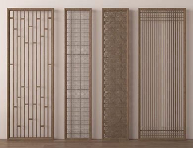 New Chinese Wooden Lattice Hollow Wooden Lattice 3d model