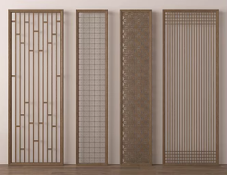 New Chinese Wooden Lattice Hollow Wooden Lattice 3d model