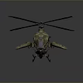Military Helicopter Camouflage Exterior With Rotor Blades And Weapon Systems Design