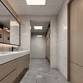 Modern Public Toilet Layout Design With Marble Finish And Separate Men And Women Zones