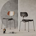 Modern Dining Chairs With Wooden Back Black Seat And Metal Legs In Minimalist Room