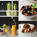 Stylish White Multi Tiered Trolley With Fresh Fruits Drinks Books And Decorative Items