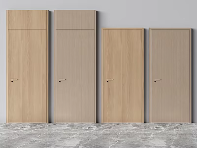 Modern Light Wood Hinged Doors With Sleek Design For Home Interiors 3d model