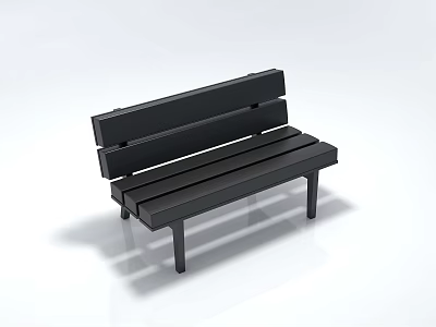 Modern Black Outdoor Sofa With Wooden Slat Structure For Garden Patio Use 3d model